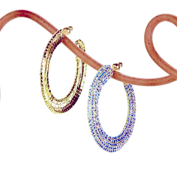 🌺🎉HP🎉🌺 NWT Cult Gaia Mira Crystal Earrings Light Sapphire - Picture 14 of 16